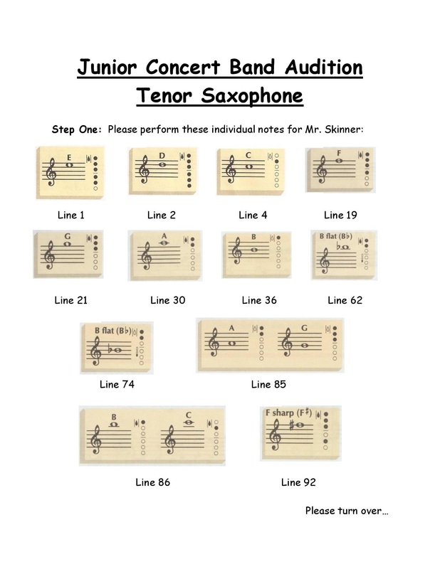 E Flat Tenor Sax Finger Chart